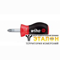 WIHA 26971 / SoftFinish Stubby. Укороченная отвертка крестовая Pozidriv, серия 313SF