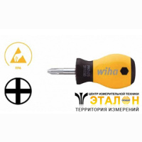 WIHA 32154 / SoftFinish. Отвертка антистатическая укороченная крестовая, серия 311 ESD