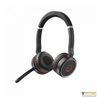 Jabra EVOLVE 75 Stereo UC - беспроводная гарнитура для ПК и моб. устройств с шумоподавлением и зарядной базой (2 динамика, USB BT адаптер, ANC, UC)