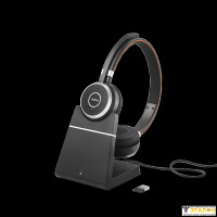 Jabra EVOLVE 65 Stereo MS - беспроводная гарнитура для ПК и моб. устройств с шумоподавлением и зарядной базой (2 динамика, USB BT адаптер, NFC, MS)