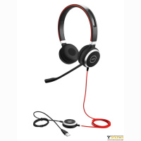 Jabra EVOLVE 40 MS Stereo - проводная гарнитура для ПК и моб. устройств с шумоподавлением (2 динамика, USB, jack 3.5 мм, MS)