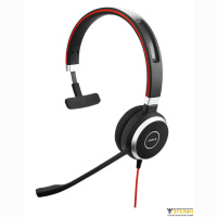 Jabra EVOLVE 40 UC Mono USB-C - проводная гарнитура для ПК и моб. устройств с шумоподавлением (1 динамик, USB-C, jack 3.5 мм, UC)