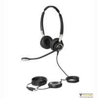 Jabra BIZ 2400 II Duo USB UC BT - проводная гарнитура для моб. телефона и ПК с шумоподавлением (2 динамика, USB UC BT, кевларовый шнур)