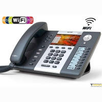 ATCOM A68WAC IP-телефон, цветной LCD 4,3&quot;, 8 клавиш BLF с LCD дисплеем, Wi-Fi 802.11bgnac 2,4 и 5ГГц, 2x10/100/1000T, 32 SIP линии, POE, БП в комплекте