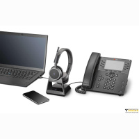 Plantronics Voyager 4220 Office-2 — беспроводная гарнитура для стационарного телефона, ПК и мобильных устройств (Bluetooth, Microsoft Teams, USB-C)