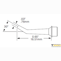 Картридж-наконечник для MX, конический изогнутый 0.76mm