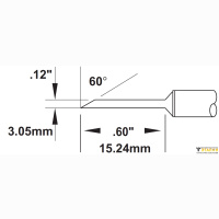 SMC-5HF6030S Картридж-наконечник для СV/MX, миниволна удлинненный 3мм (замена SMTC-5170) METCAL