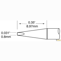 UFC-7CH9008S Картридж-наконечник для CV-UF, клин удлиненный, 0.8х9.0мм METCAL