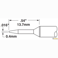 CVC-6CN1304A Картридж-наконечник для СV/MX, конус удлиненный, 0.4х13.7мм (замена STTC-006) METCAL