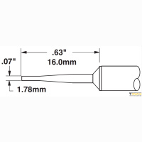 CVC-9CH0018A Картридж-наконечник для СV/MX, клин удлиненный 60° 1.78х16.0мм (замена STTC-842) METCAL