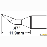 CVC-6CH0015R Картридж-наконечник для СV/MX, клин изогнутый, 1.5х11.9мм (замена STTC-099) METCAL