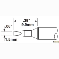 CVC-8CH0014S Картридж-наконечник для СV/MX, клин 1.4х9.9мм (замена STTC-838V1) METCAL