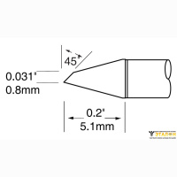 Картридж-наконечник для MX-UF, миниволна 0.80 X 5мм (UFTC-7DRH408)