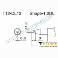 T12-DL12 - паяльная сменная композитная головка для станций FX-950/ FX-951/FX-952/FM-203