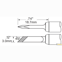 STV-DRK30AR Наконечник для PS900, ножевидный удлиненный 3х18.7мм METCAL