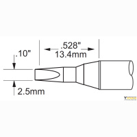 SCV-CH25AR Наконечник для PS900, клин удлиненный 2.5х18.3мм METCAL