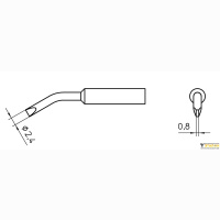Паяльное жало XNT BX, наклонный резец Weller