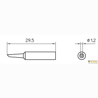 Круглое паяльное жало XNT 4 со скосом Weller