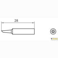 Круглое паяльное жало XNT F со скосом 45° Weller
