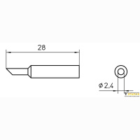 Круглое паяльное жало XNT BB со скосом 45° Weller