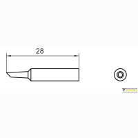 Круглое паяльное жало XNT AA со скосом 45° Weller