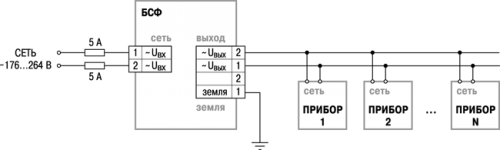 Схема подключения ОВЕН БСФ 