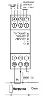 Схема подключения МЭ110-224.1М к однофазной сети