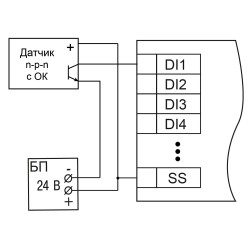 Схема подключения датчиков n-p-n типа