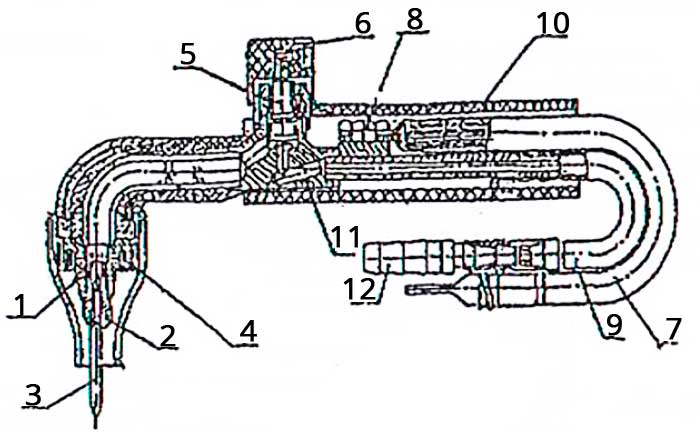 Конструктивная схема горелки АРЮ-2М