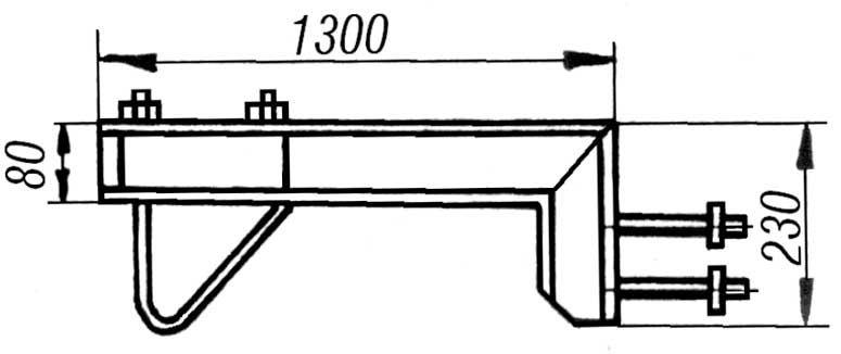 Распорка кабельростов Р19 - габаритная схема