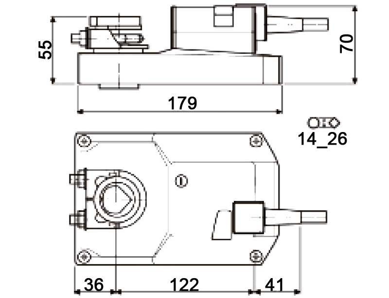 Габаритная схема электропривода GM230A