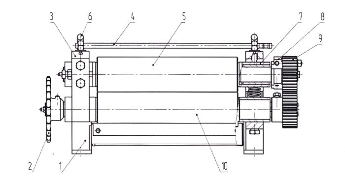 Конструктивная схема вальцов гравированных машинных