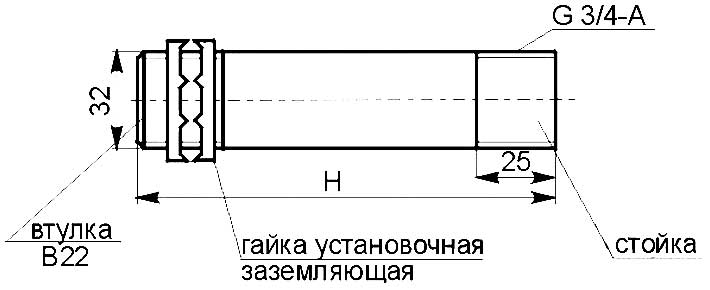 Габаритная схема подвеса трубчатого К981