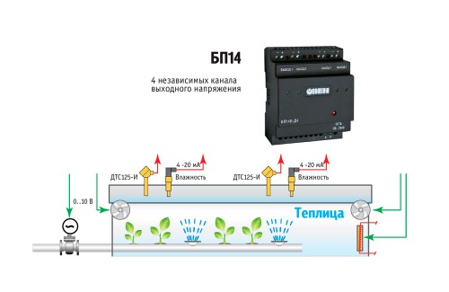 Примеры применения блоков питания для датчиков