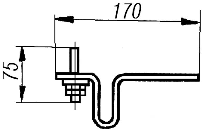 Скоба кабельростов С5 - габаритная схема