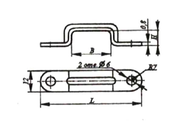 Габаритная схема - скоба безлапковая СБ-12