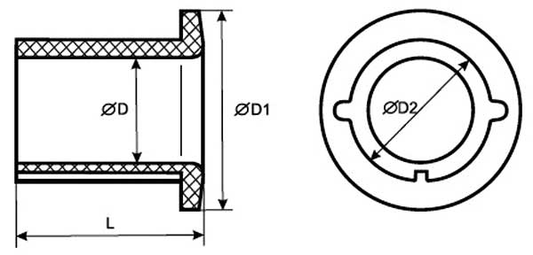 Габаритная схема втулки В82