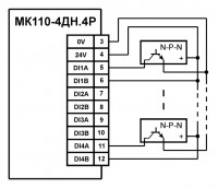 Схема подключения МК110-220.4ДН.4Р