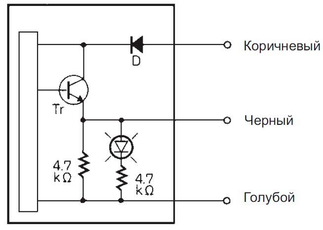 Световодный фотоэлемент F71RAN - схема коммутации