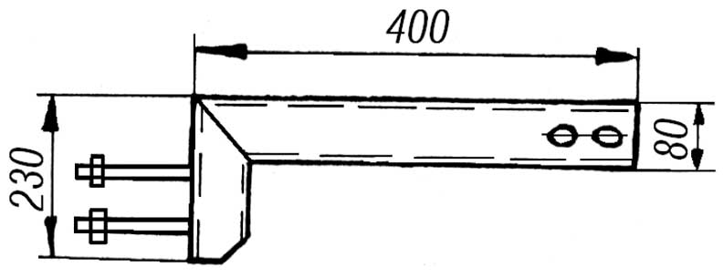 Распорка кабельростов Р11 - габаритная схема