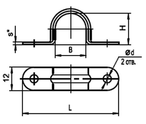 Габаритная схема скобы К731