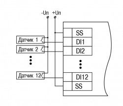 Схема подключения датчиков сухие контакты